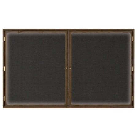 United Visual Products Triple Door Indoor Enclosed Easy Tack Bo UV334EZ-BLUE-SATIN